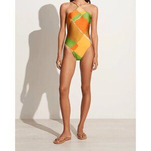 Faithfull the Brand Vida One Piece Costa Smeralda Print Swimsuit NWT